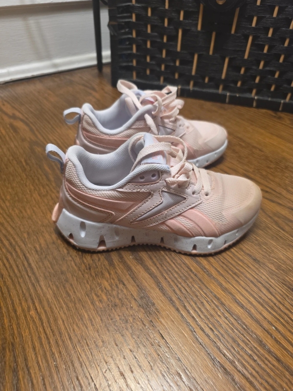 Girls' Reebok Light Pink Breathable Sneakers with Cushioned Soles